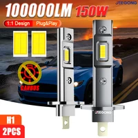 Nuevas bombillas LED H1 de alta potencia para faros delanteros de coche, 100000LM, 6000K, blancas, CANBUS, sin errores, lámpara automática, conexión inalámbrica, Plug and Play, 2 unidades