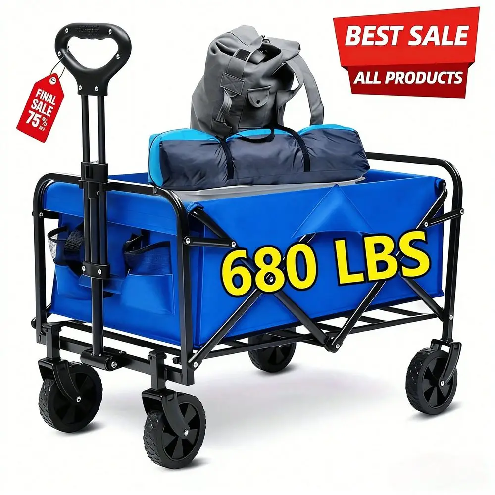 

450 Lbs 680 Lbs AllTerrain HeavyDuty Folding Hand Truck, Large Capacity Camping Cart Suitable For Yard Shopping Sports Outdoor
