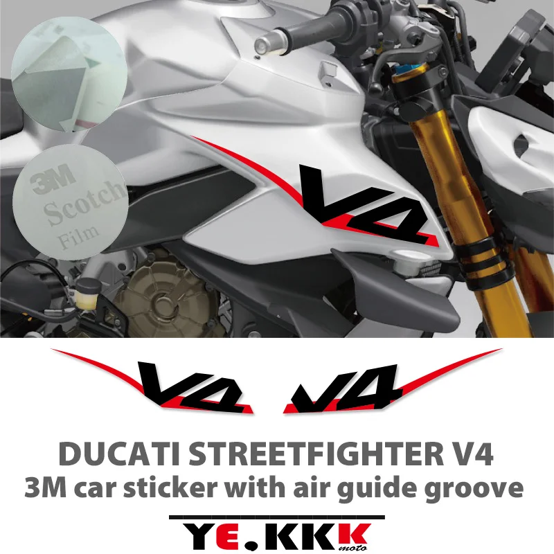 

For Ducati STREETFIGHTER V4 Side Panel 3M Sticker with Air Guide Groove Special Custom Style Decal Stickers High Quality