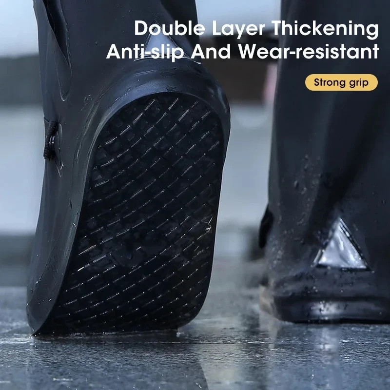 Waterproof Non Slip Thickened Wear Resistant Rain Shoe Cover for Men Outdoor Boot Cover Foot Protector