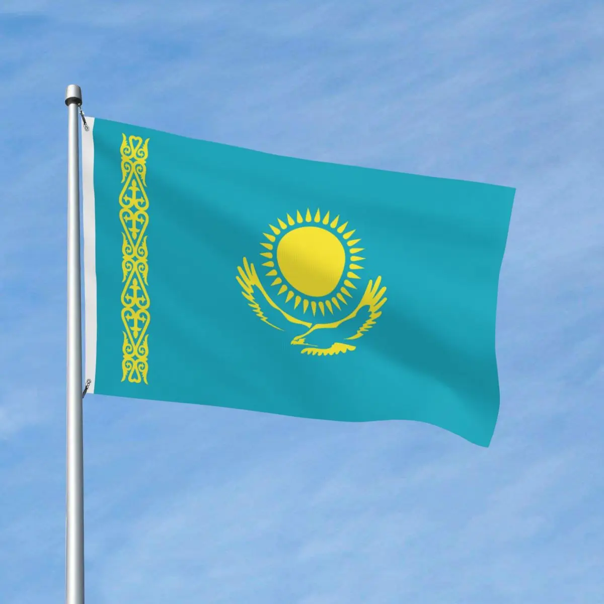 Flag Of Kazakhstan Flag Indoor Banner 2 Grommets Union of Soviet Socialist Republics Decoration Double Sided 60x90 90x150cm Flag