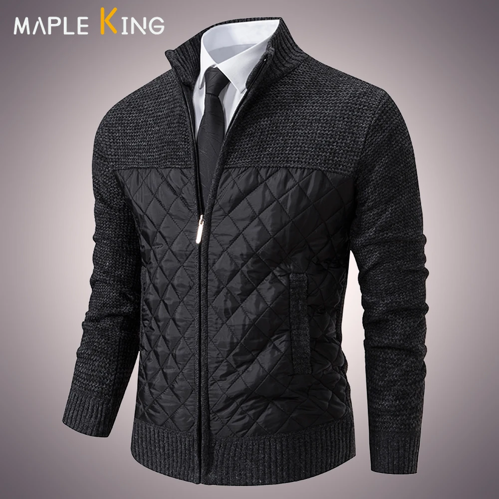 

Mens Knitted Cardigan Sweter Masculina 2024 Autumn Vinatge Zipper Warm Fleece Pull Homme Marque Luxe Mens Sweater Jacket Coats