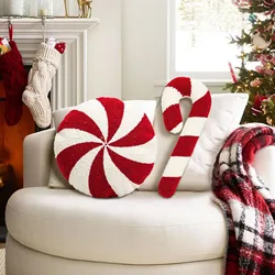 Christmas Candy Cane Throw Pillow Soft Sofa Cushion Festival Heteromorphic Decorative Pillow Doll For Christmas Decoration Hot