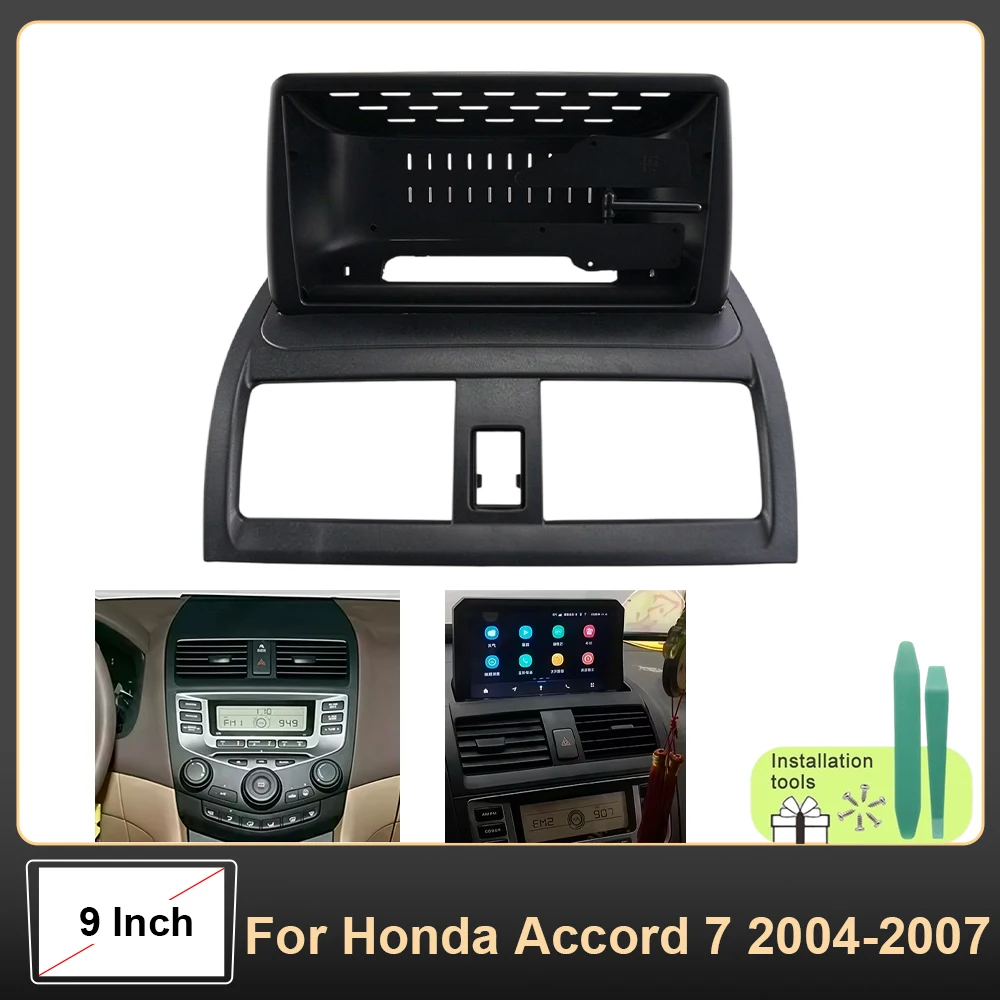9 Inch Car Frame Fascia Adapter Android Radio Dash Fitting Panel Kit For Honda Accord 7 2004-2007