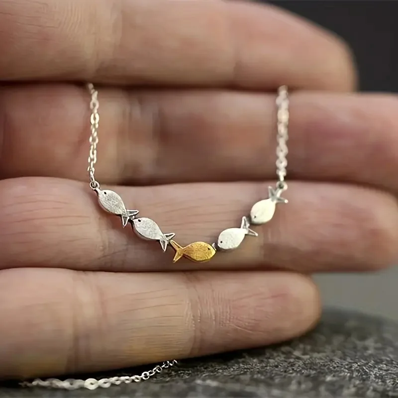 Hot Selling in Europe America Goldfish Shaped Pendant Necklace Jewelry for Women Girls Wholesale