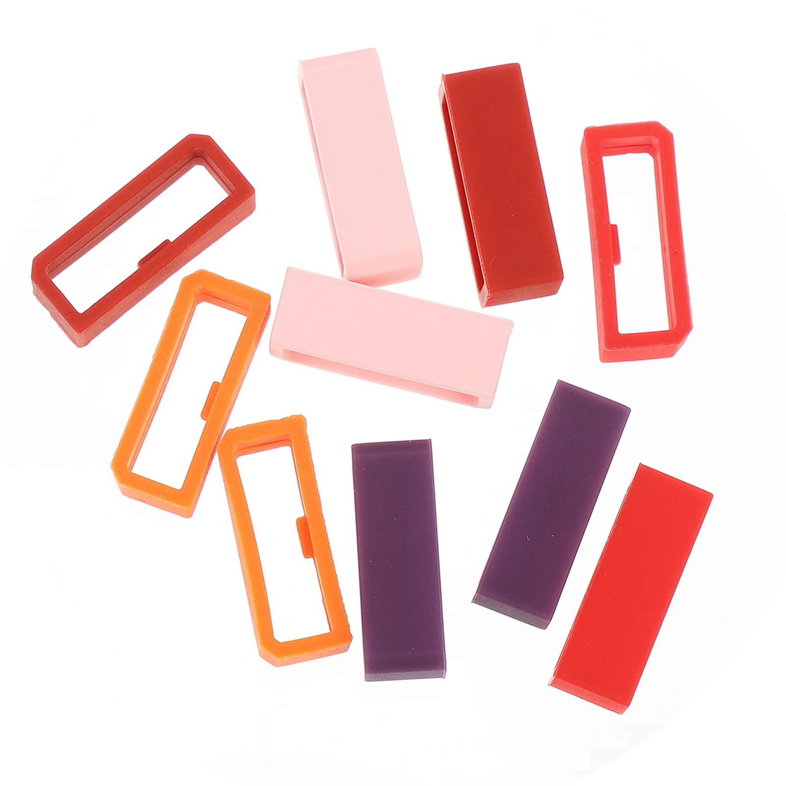10 Pcs Bezel Buckle Watch Band Strap Retainer Fastener Rings Clip Silica Gel Holder