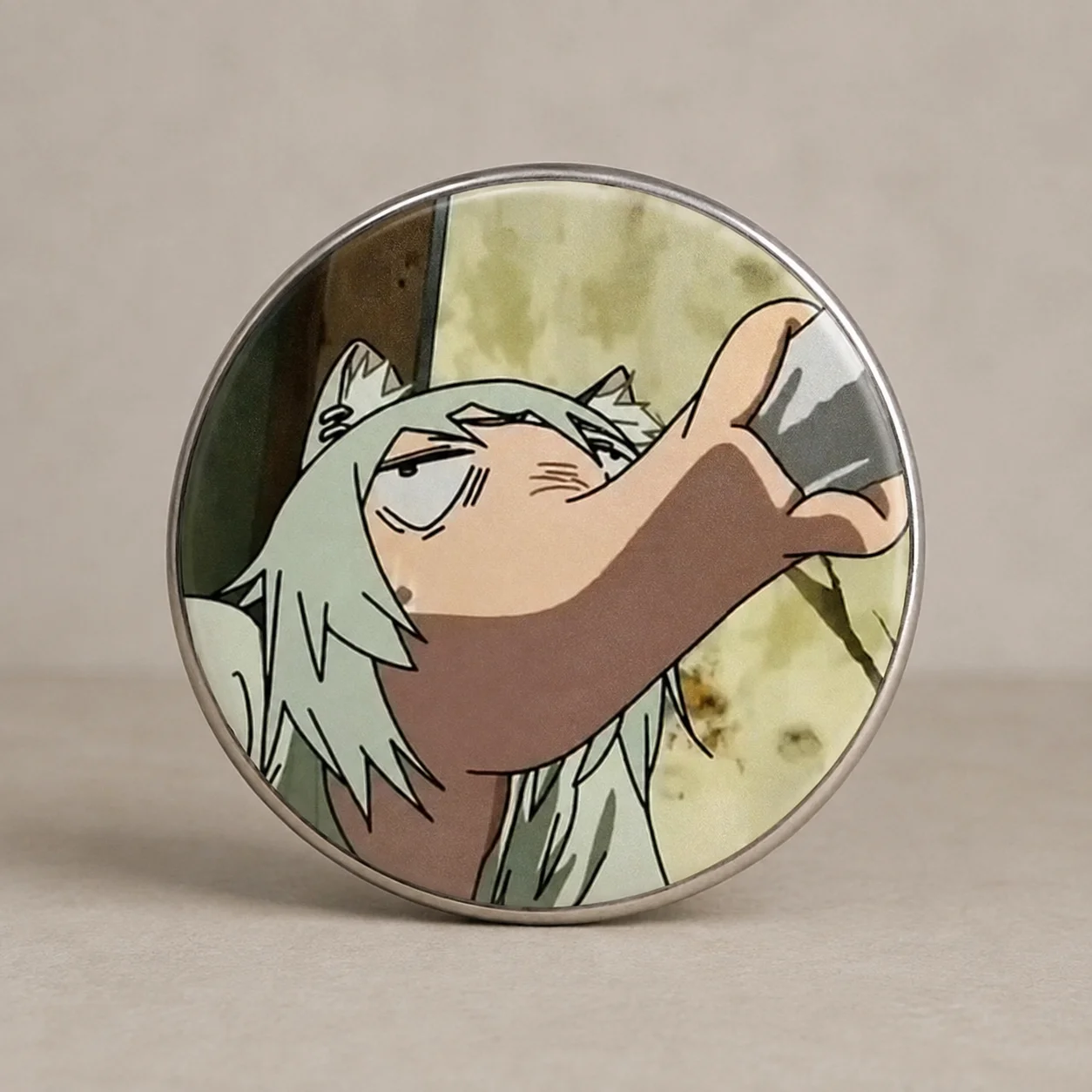 Yaniko Yani Neko Chainsmoker Cat Button Pins Brooch 58mm Round Badge Anime New Decors Halloween Accessory Gifts Fans Customized