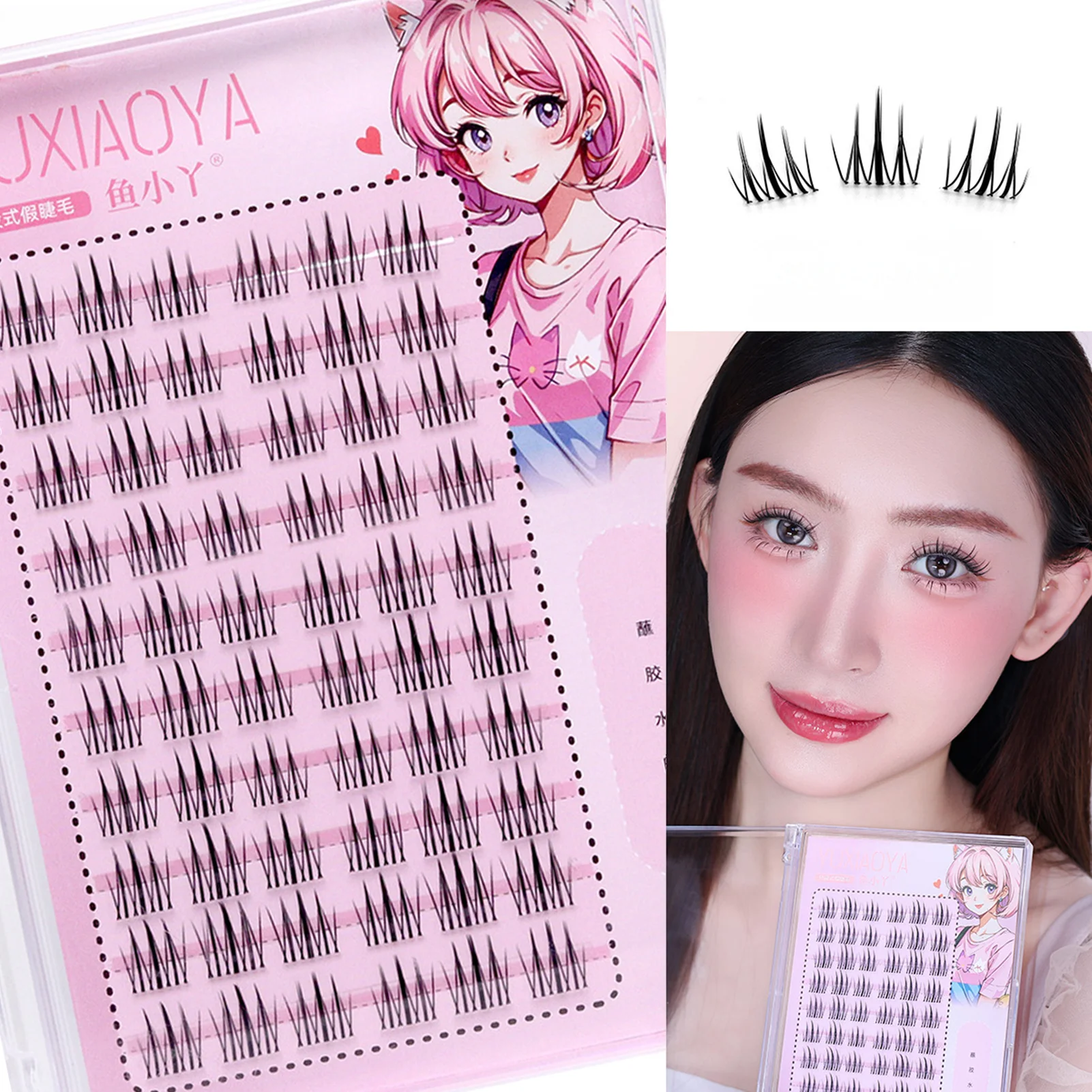 

DIY Thin Band Resuable Lashes Segmentation Comic Lash Clusters For Fashion Show Dance Wedding