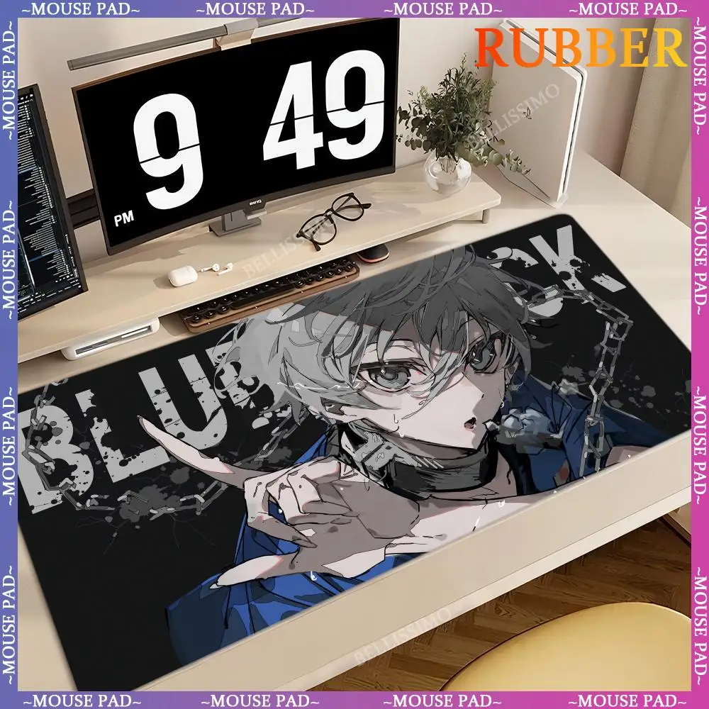 

B-LUE LOCK oversized mouse mats computer game keyboard pad office lock edge desk pads desktop game accessories rubber mouse pad