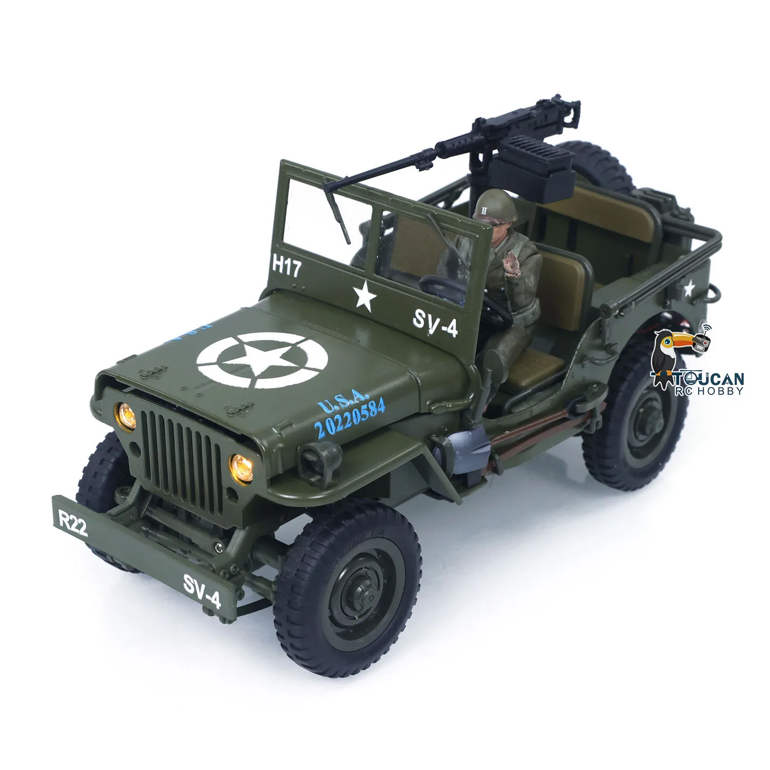 おもちゃ 4x4 RTR 1/16 ラジコン オフロードカー 電動RCミリタリートラックモデル メタルシェル ドライブシャフト ライトシステム