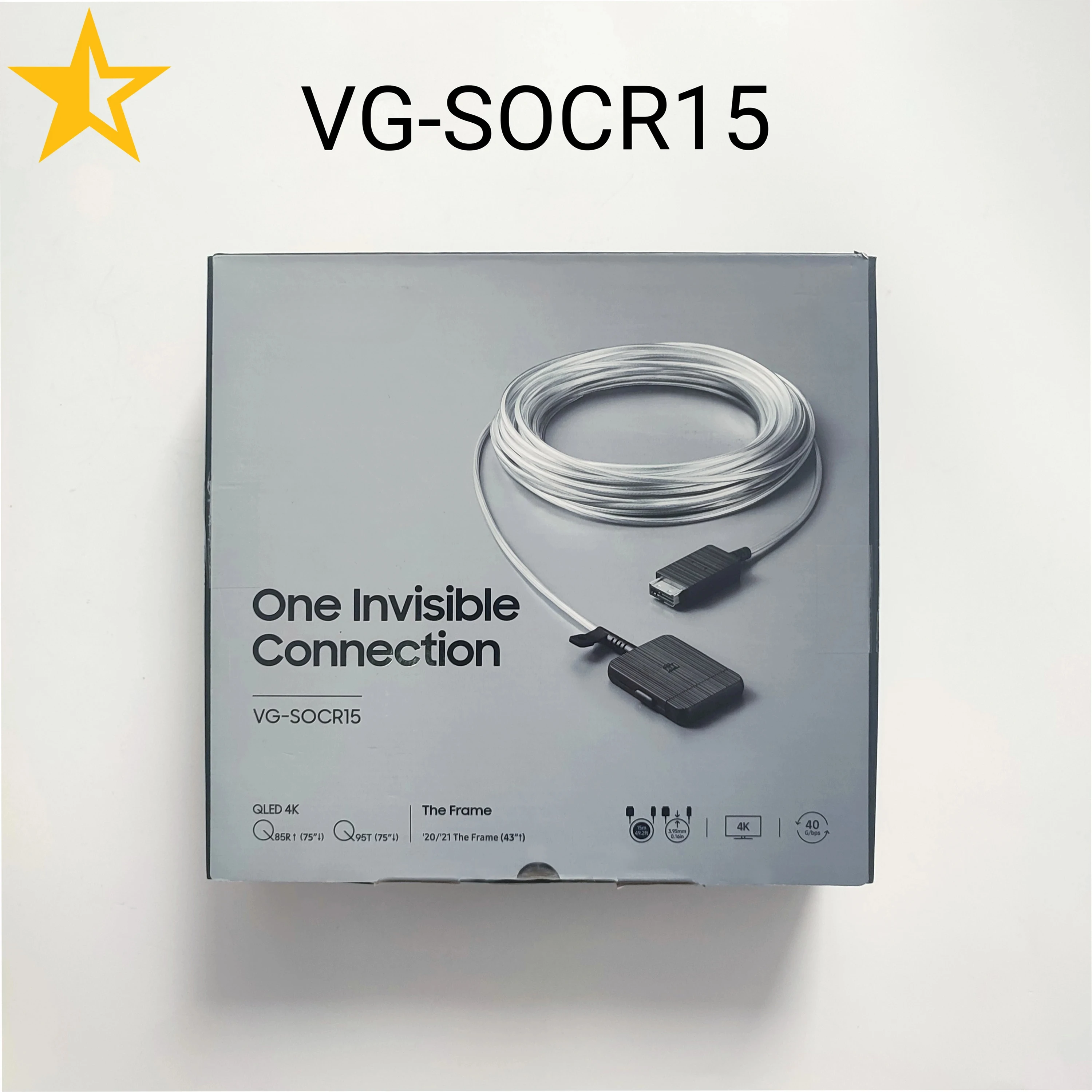 

Brand New VG-SOCR15ZA VGSOCR15 15M One Connection BOX Cable For QN65Q90 QN75Q80R QN75LS03T QN65LSO3T QN65LS03B QLED 4K Smart TV