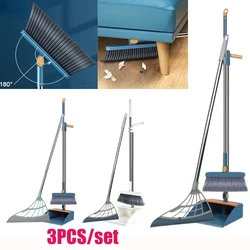 3PCS/Set Folding Dustpan Broom Set Magic Broom Cleaning Floor Cleaning Squeegee Household Cleaning Product for Kitchen