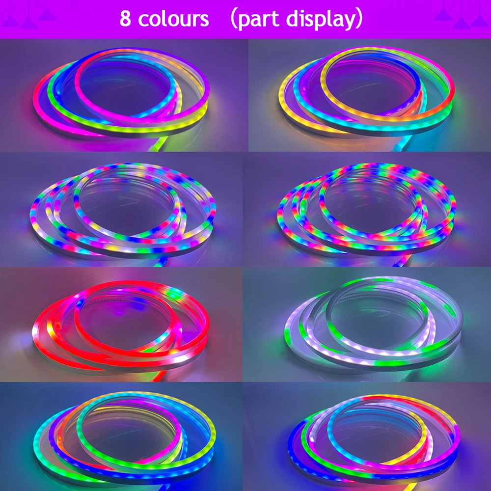 Silcone Neon LED Strip Light 5V WS2812B RGB Dream Color Bluetooth Remote Control Waterproof Neon Light Bedroom TV Backlight