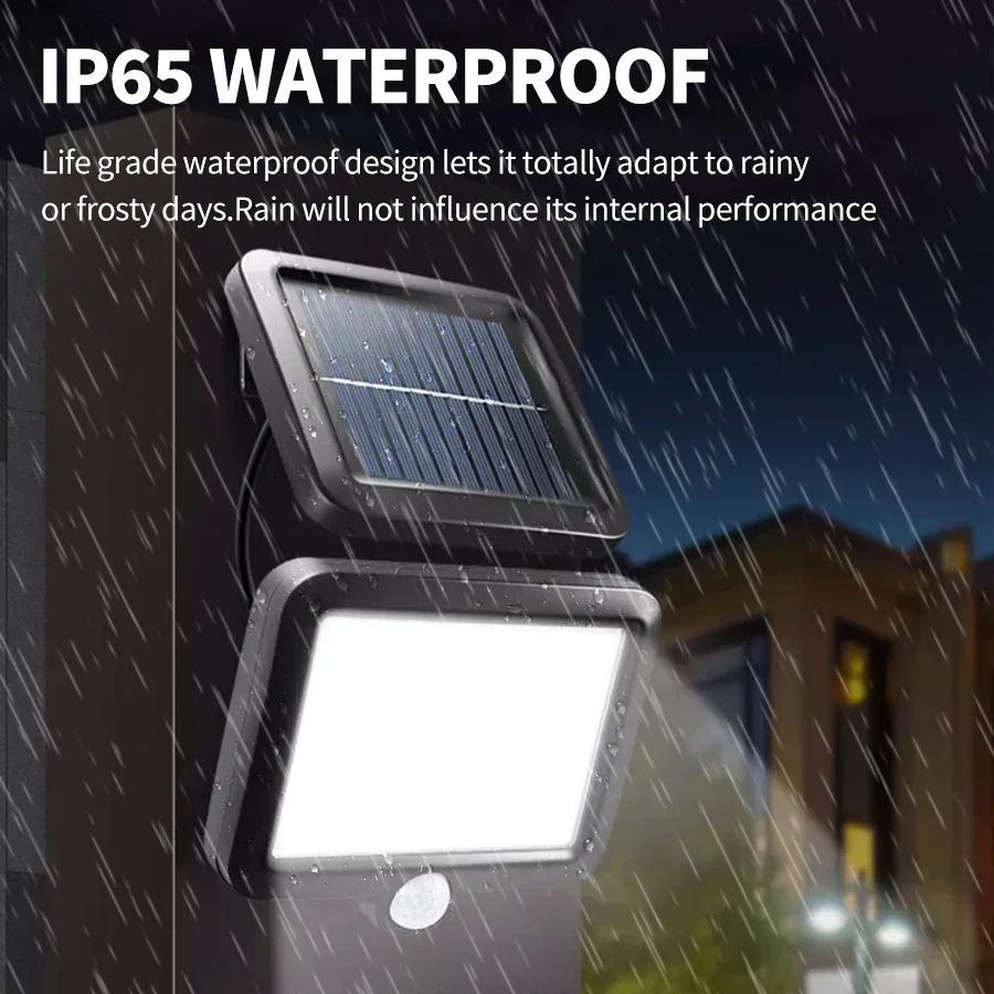 Solar Wall Light With Remote Control 100 LED 3 Mode Modes Motion Sensor Outdoor Light for Patio Deck Garage Driveway Porch Fence