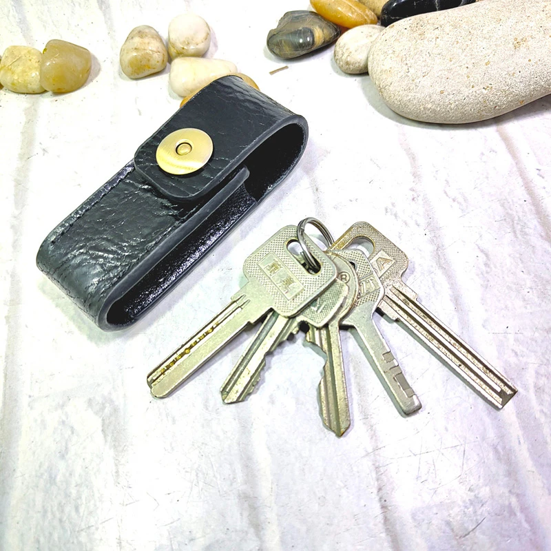 Blongk Disposable Lighter Case Lighter Sheath Mini Key Holder Genuine Leather Waist Bag Belt Pouch BD-HJ