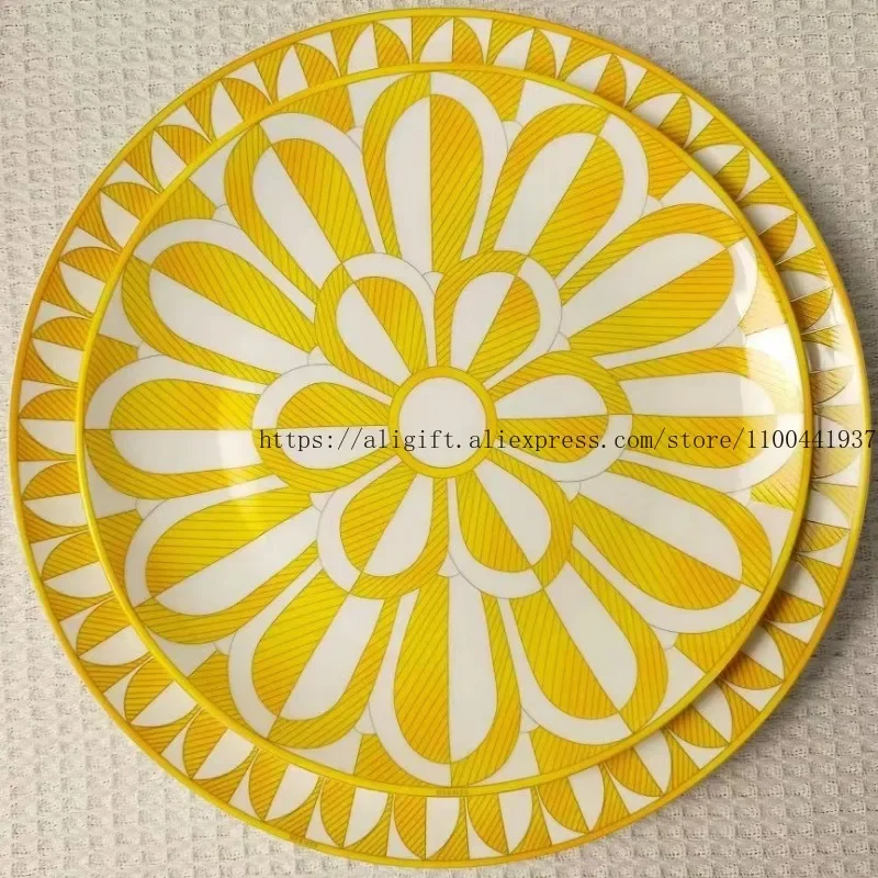 European-Style Tableware Bone China Personalized Western Plates Geometric Creative Household Steak Plates Set