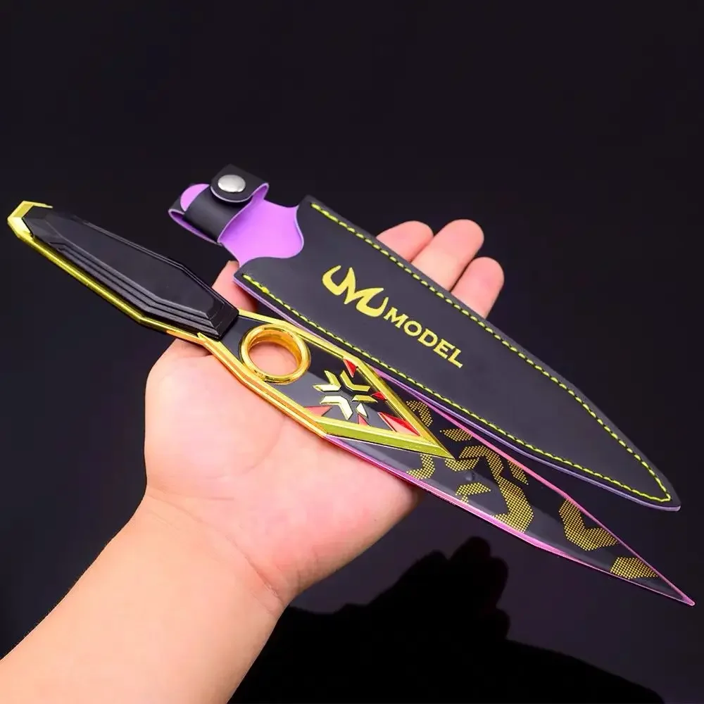 22cm Valorant Weapon Metal Model Champions Kunai Purple Edge Game Peripheral Ninja Agents Samurai Sword Weapon Display Toy