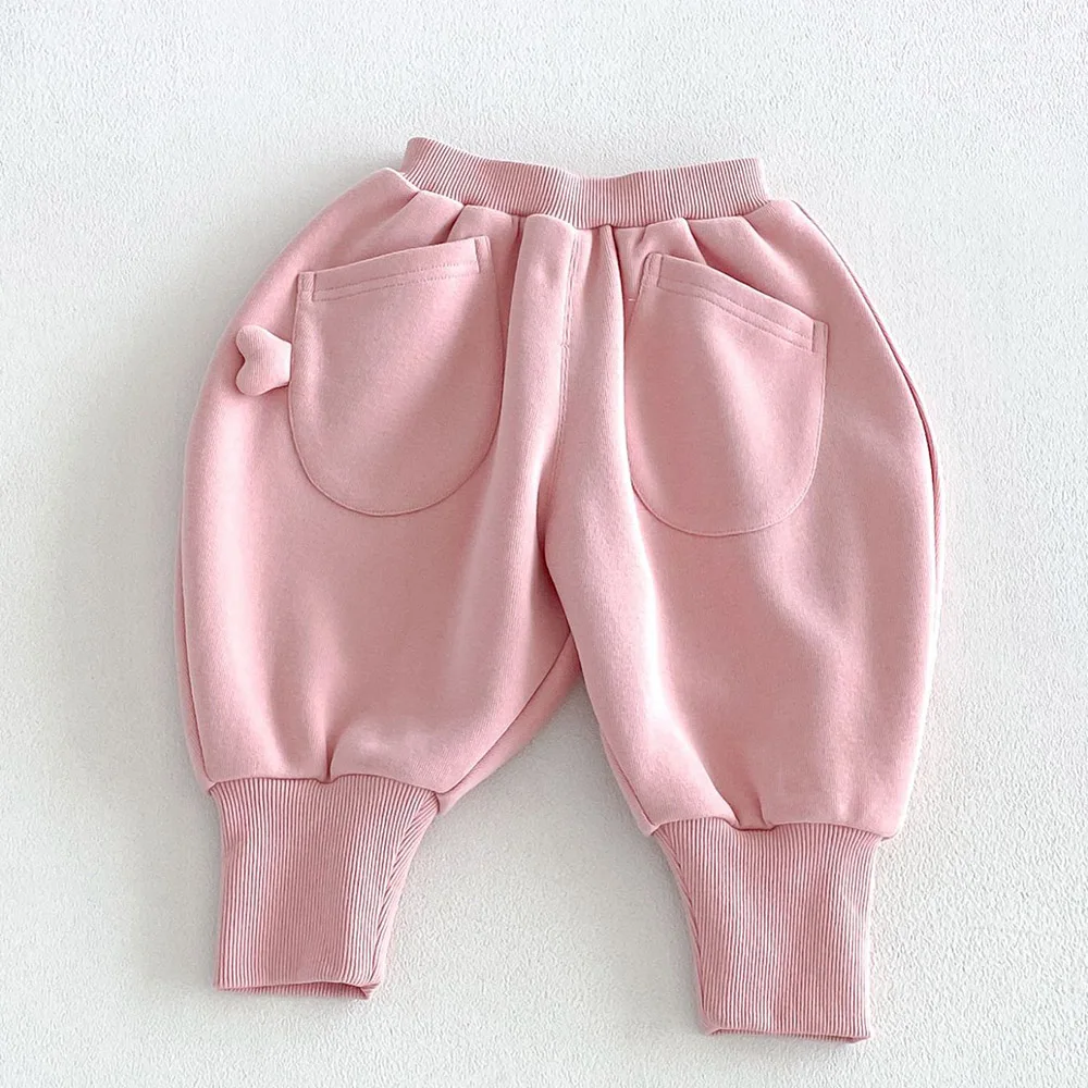 Girl's Pants Solid Color Cotton Casual Loose Autumn Back To School Kids Clothing Children Trousers  -125