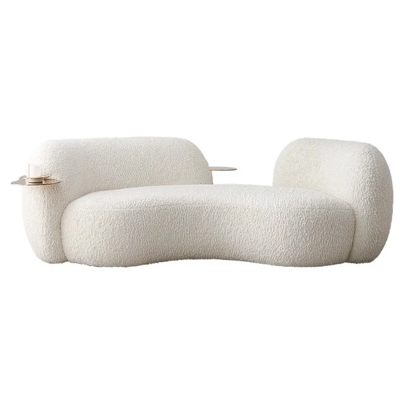 Light luxury fabric sofa creative extreme sofa curved pea sofa special-shaped sofa
