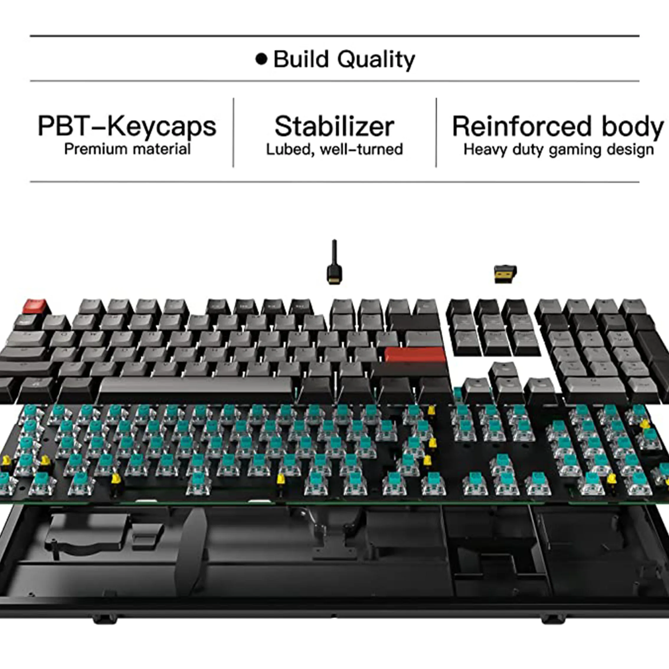 

Hexgears X5 Wireless Mechanical Keyboard with Kaihl Box Blue Switch, Dark Knight Computer Keyboard for Gaming, Typing, Ergonomic