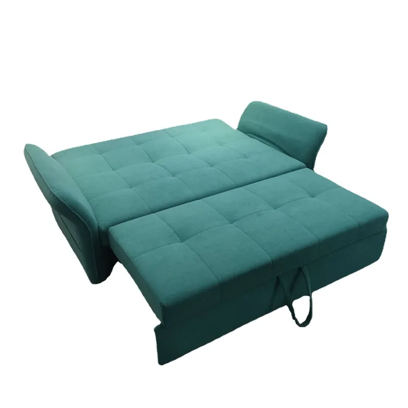 

Nordic fabric sofa, dining bar apartment, three-person dual-purpose folding functional sofa bed in the living room