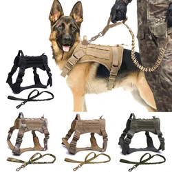 Tactical Dog Harnesses Pet Training Vest Military Dog Harness Leash Collar For Small Medium Large Dogs Walking Hunting