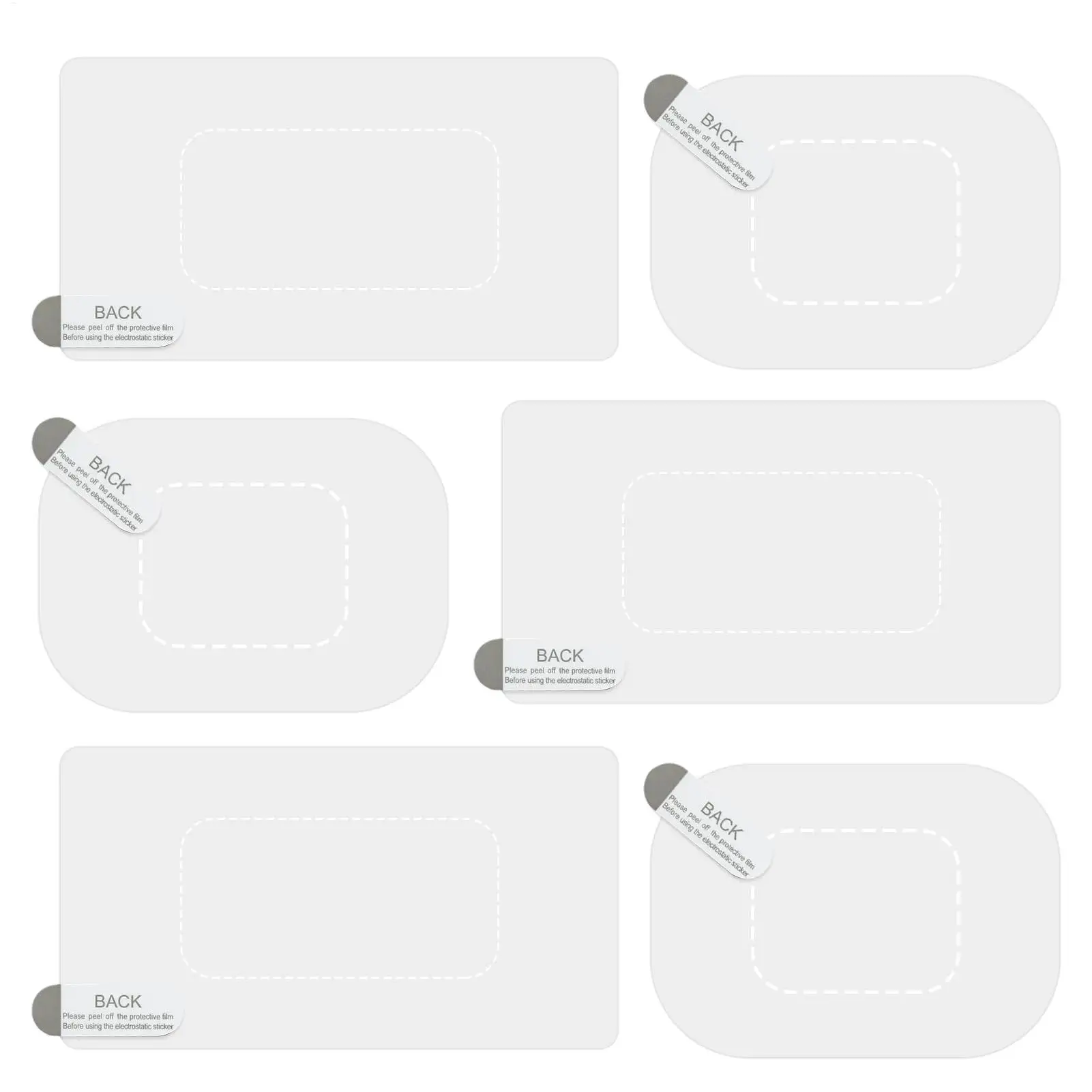 Dashcams Windshield Sticker 6pc Windshield Sticker Electrostatic Stickers For Dash Cam Transparent Windshield Film Screen Sticke