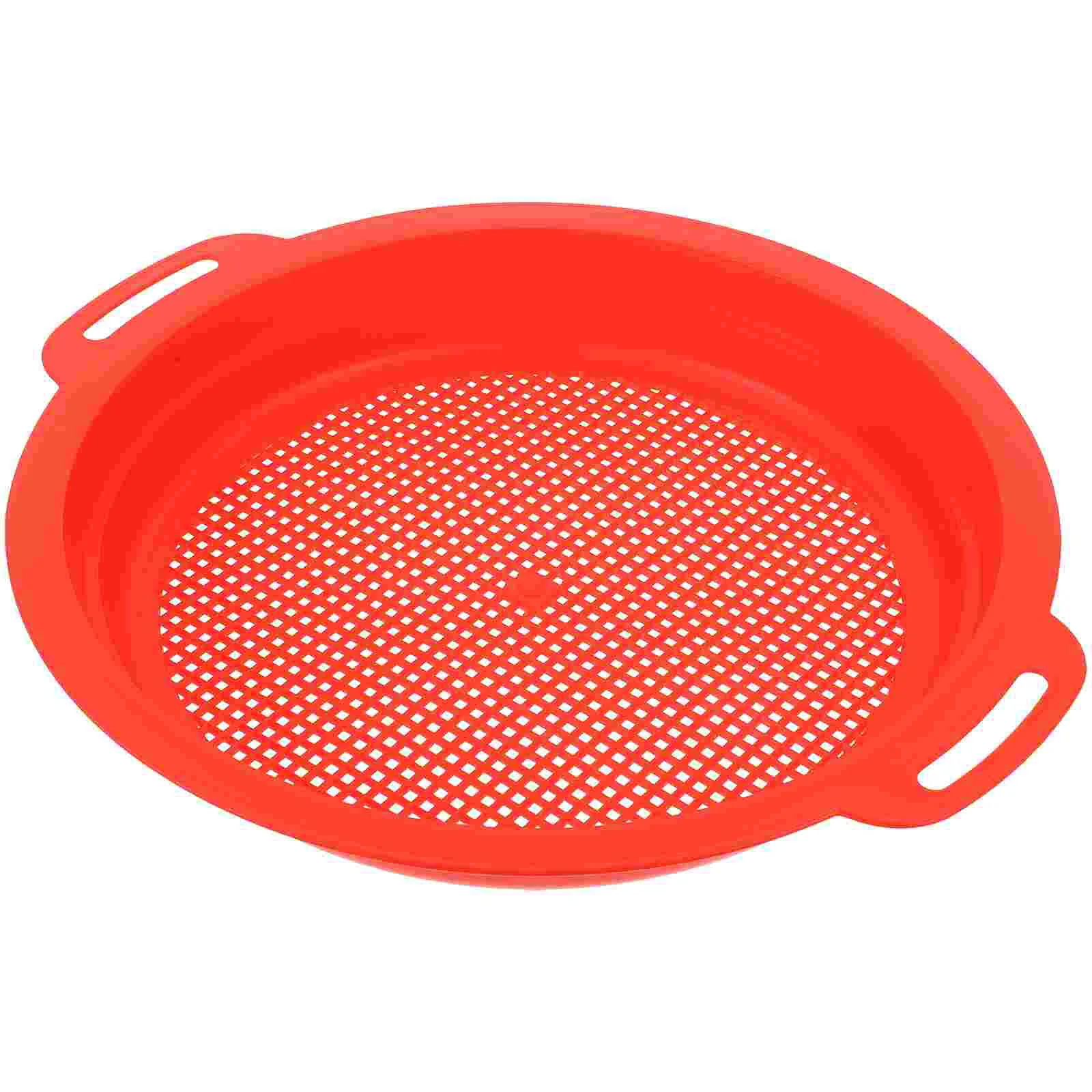 

Toys Plastic Screen B Portable Sand Sifter Sea Red Beach Essentials for Vacation