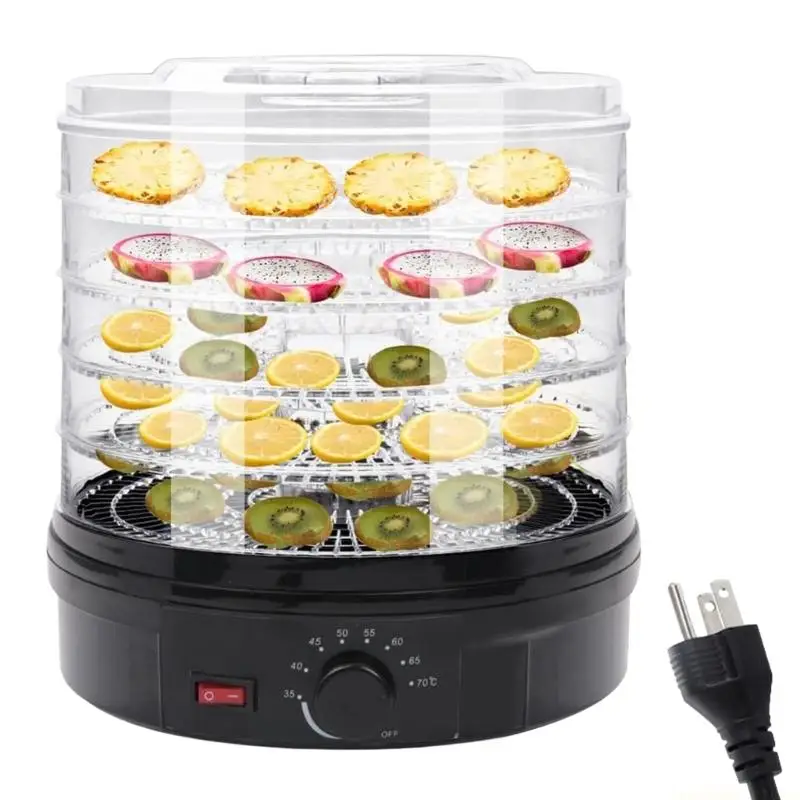 D0AB Dehydrator 5 Tray Electric Fruit Vegetable Drying Machine Plastic Texture