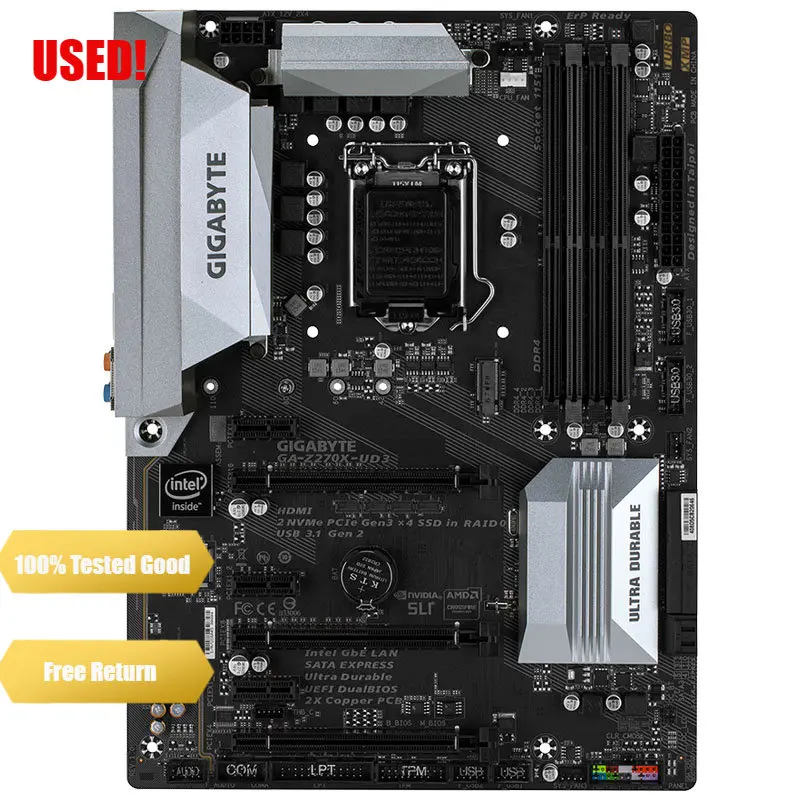 

Gigabyte GA-Z270X-UD3 Original Desktop Z270 Motherboard LGA 1151 DDR4 USB3.0 SATA M.2