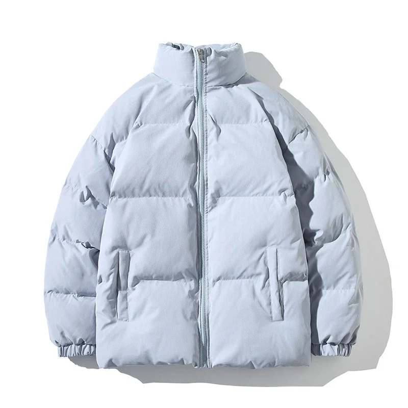 Winterjas Heren Parka 'S Dikker Warm Harajuku Jas Heren Opstaande Kraag Effen Kleur Casual Parka Heren Damesmode Nieuwe Streetwear