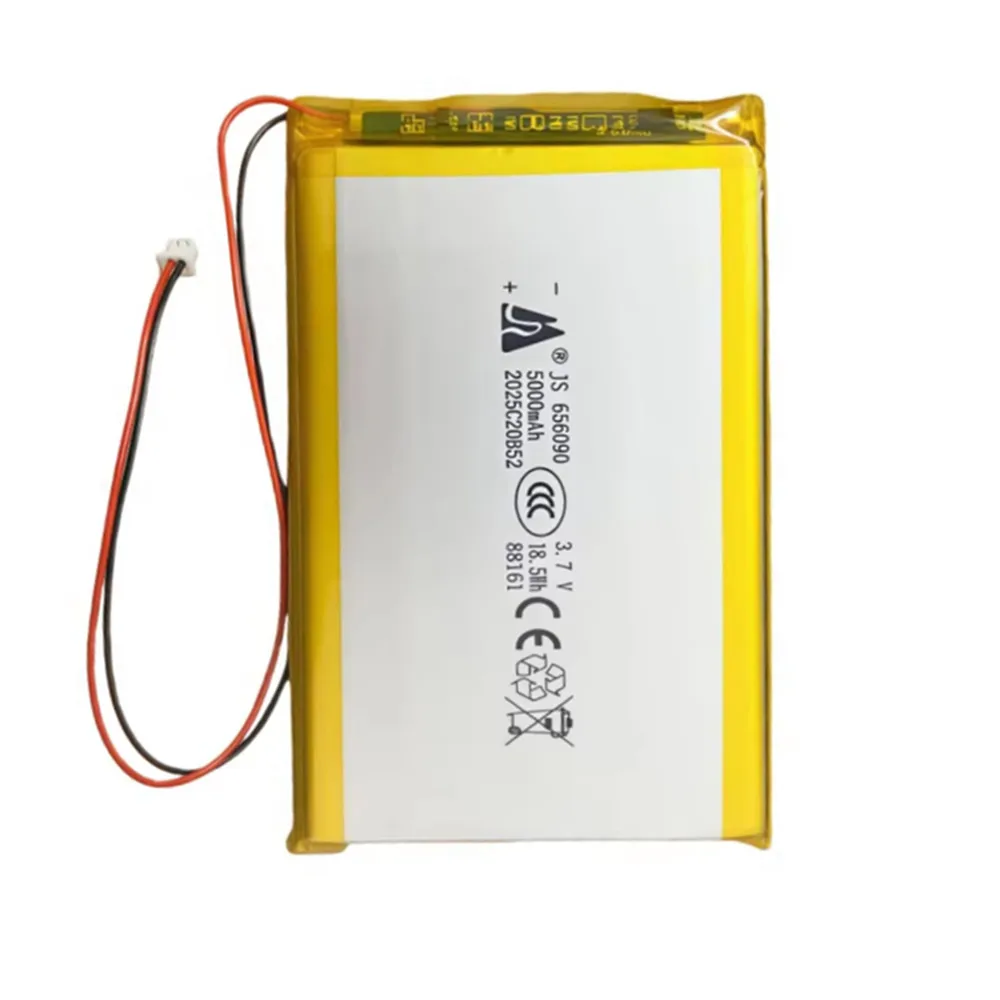 3.7V 5000mAh 656090 JST 1.25mm Rechargeable Lithium Polymer Battery for Power Bank Hand Warmer Camping Light Laptop Tablet PC