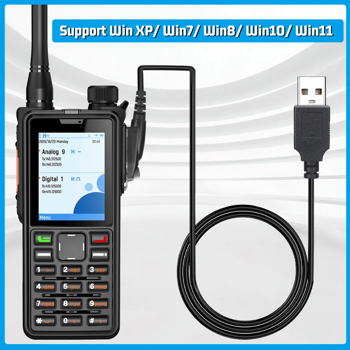 Original ABBREE Waterproof USB Programming Cable Universal For AR-880 DMR Ham Radio Plug and Play