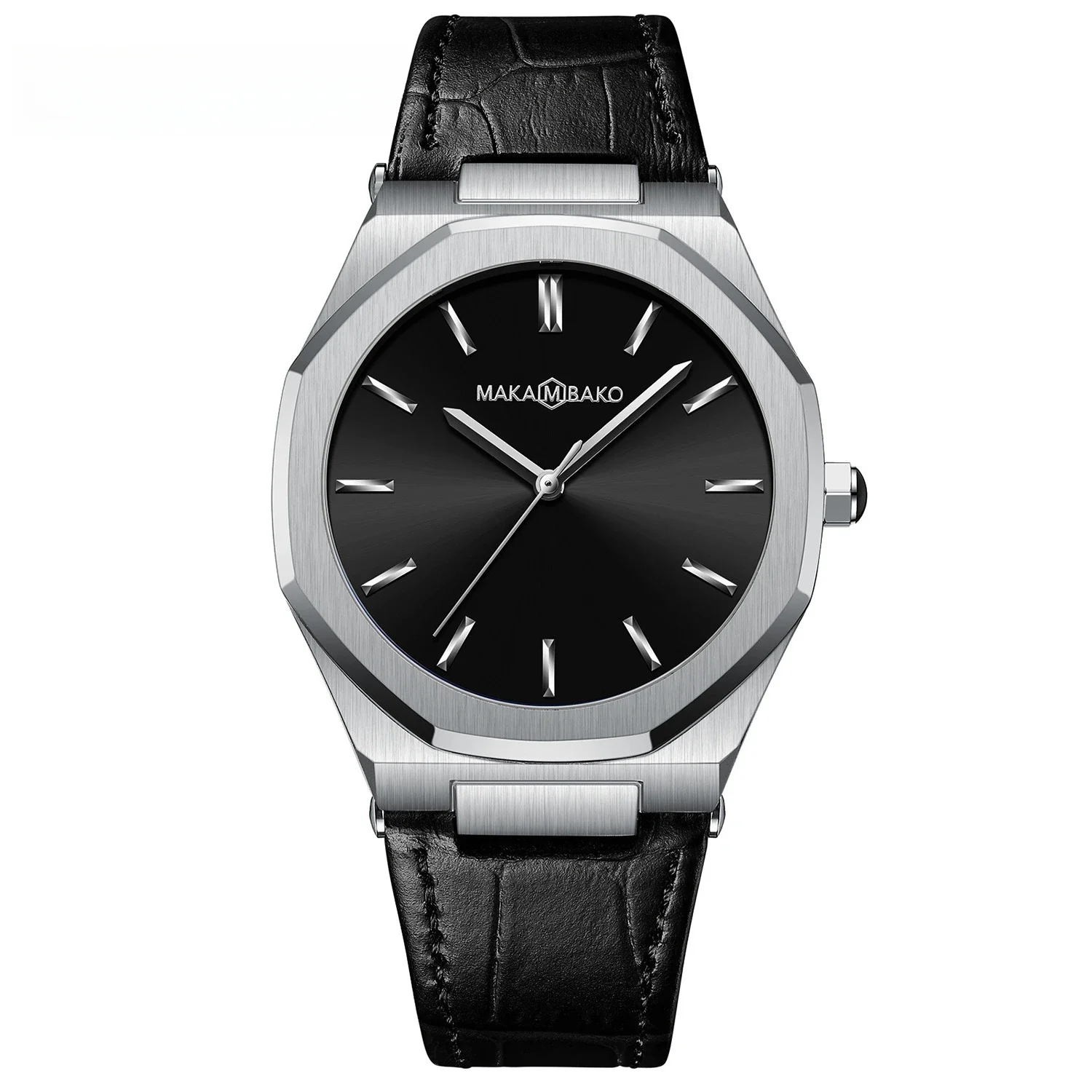 Reloj para hombre, marca superior Original, totalmente negro, correa de cuero auténtico, reloj de pulsera para hombre, reloj de pulsera clásico de negocios resistente al agua con movimiento japonés