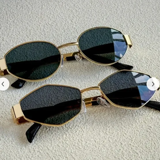 Trendy Round Frame Metal Sunglasses for Women Fashionable and Versatile Sun Glasses