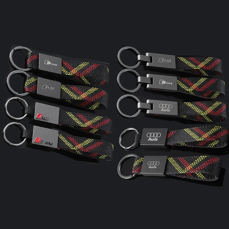 

for Audi Sline Car Logo Keychain Auto Key Ring Pendant Quattro RS R8 S5 S6 S7 S8 A6 A7 A8 A3 A4 A5 Q3 Q5 Q2L Q7 RS5 RS6 RS7