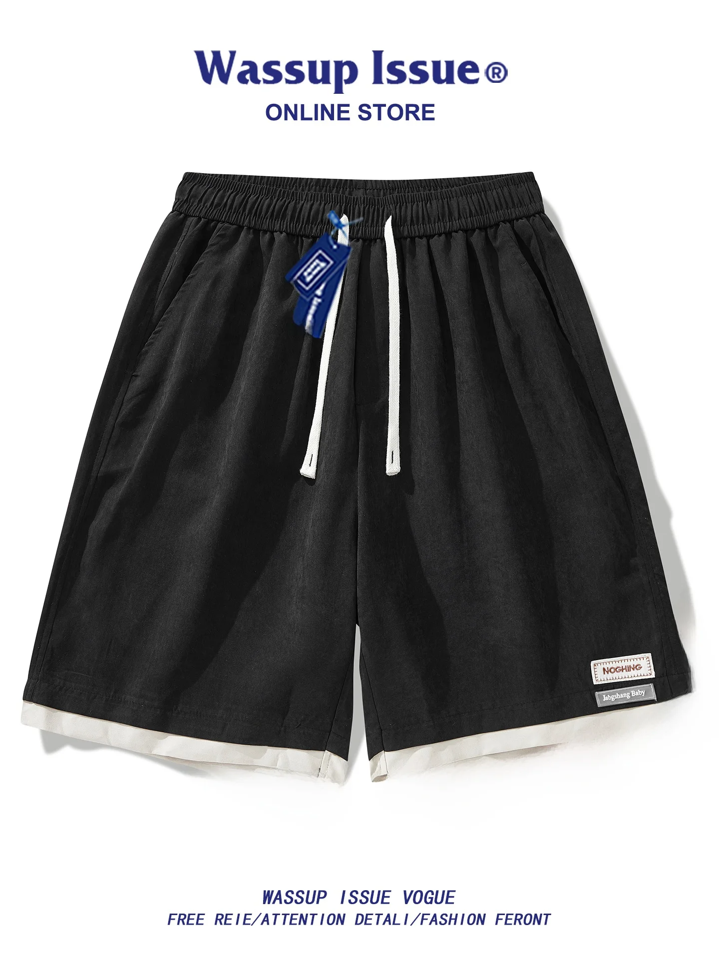 

Wassup Issue American Retro Men's Wide Leg ort Pants Summer Casual Straight Leg Pants Loose Fit Comfortable Faionable