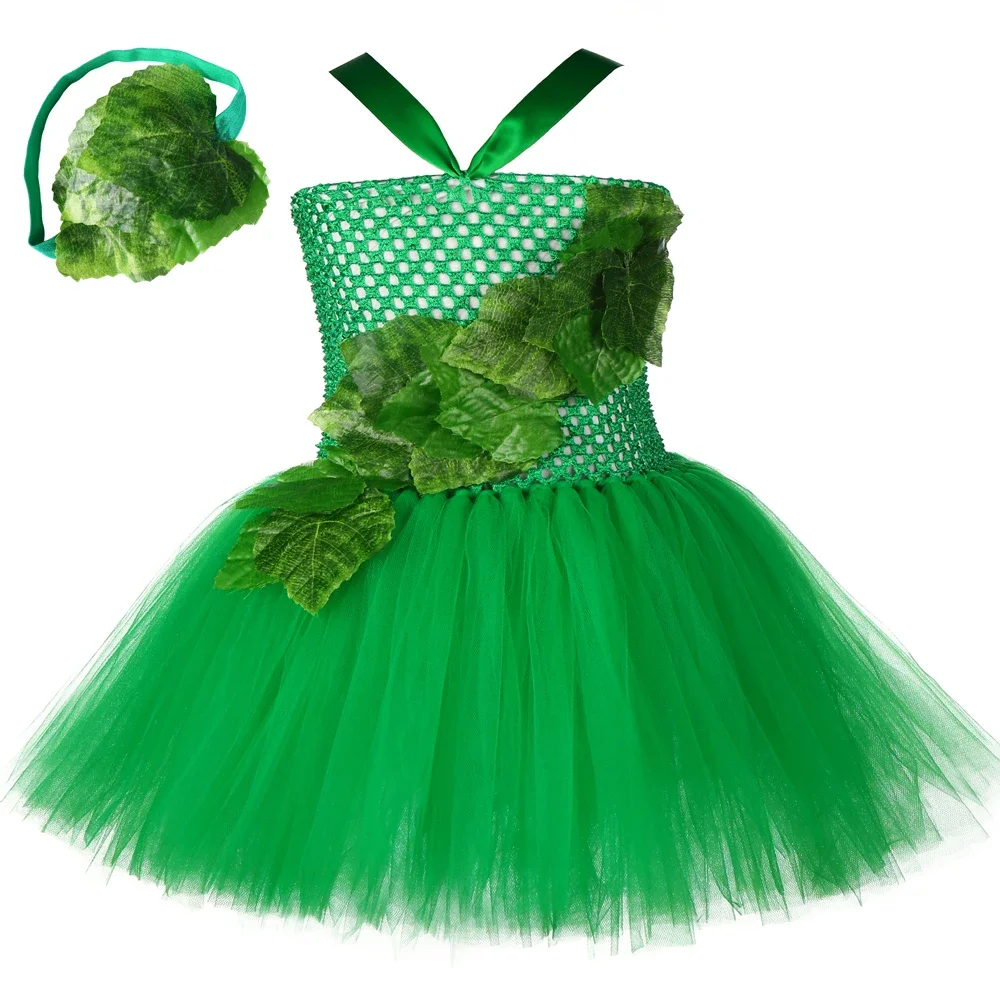 Poison Ivy Costumes for Kids Carnival Halloween Pamela Lillian Isley Superhero Cosplay Clothes Green Baby Girls Fancy Tutu Dress