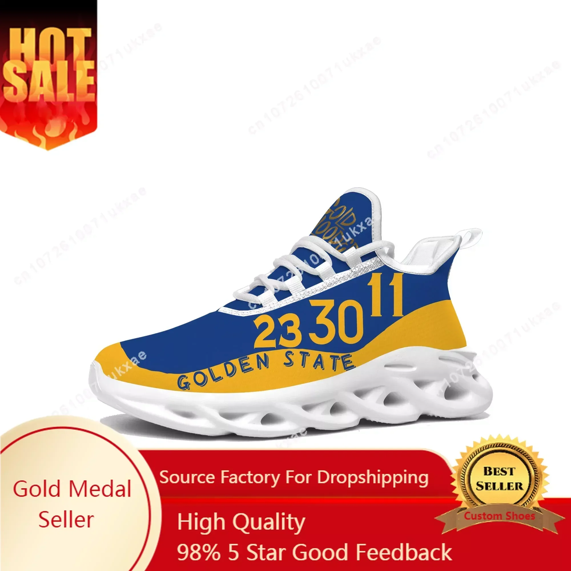 Golden State Number 30 11 23 Gold Blooded Flats Sneakers Mens Womens Sports Running Shoes DIY Sneaker Customization Shoe