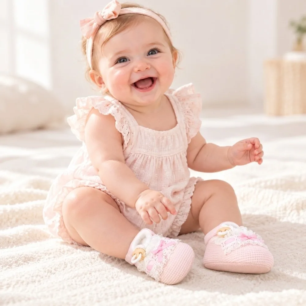 Cute Winter Newborn Shoes Cotton Soft Sole Toddler Snow Boots Anti Slip 0-12 Months Infant First Walking Shoes