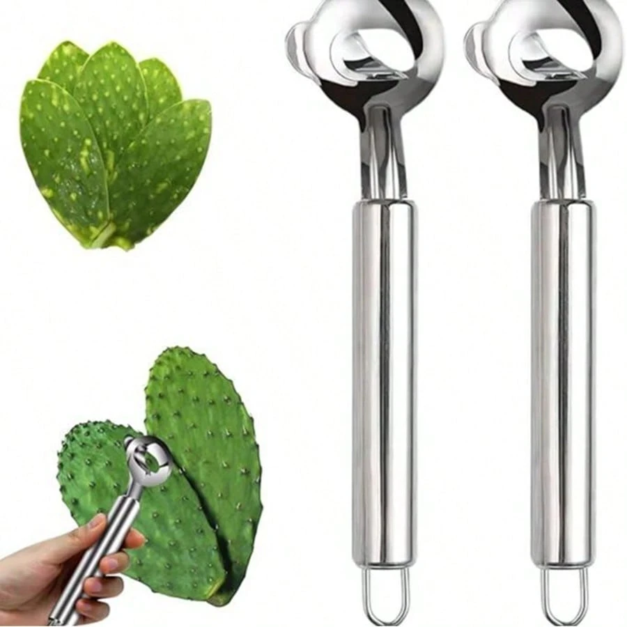 1Pcs Stainless Steel Cactus & Nopales Peeler Spoon, Manual Spoon Shaped Kitchen Peeling Tool for Home