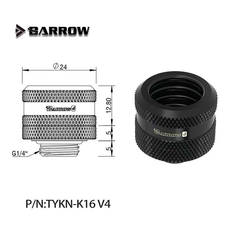 

Металлический фитинг BARROW для жестких трубок OD12/OD14/OD16мм, коннектор для водяного охлаждения G1/4'' TEPG Acrylic TYKN-K16 V4