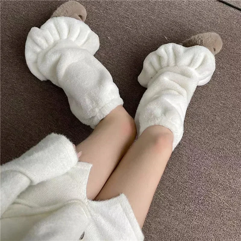 

Fur Leg Warmers Japanese Harajuku Boot Cuffs Long Ankle Warmer JK Lolita Socks Boho Sock Sets Thigh Garter Winter Leg Warmers