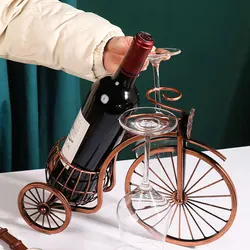 YOMDID-Présentoir de bouteille de vin rétro créatif, porte-verre à vin, décor de table à manger de bar, Tesk Age Bike T1