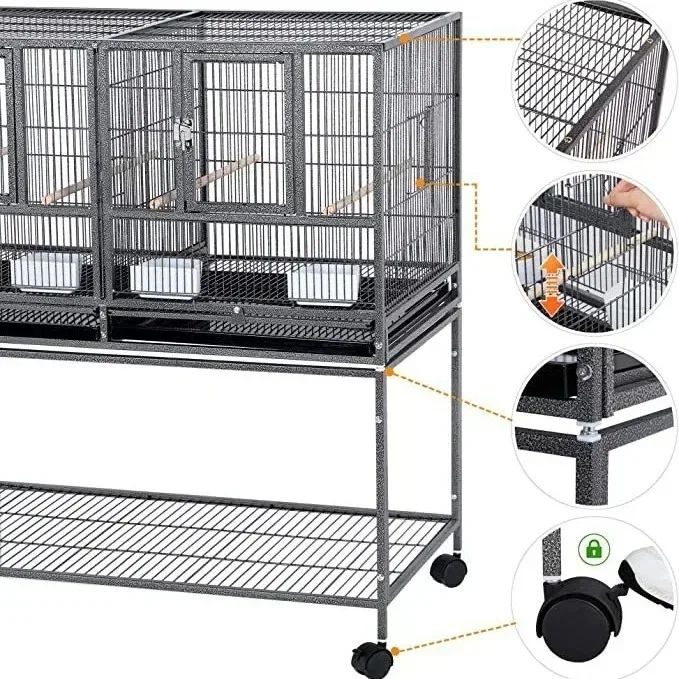 FOR Three-story large group bird cage Six pala grid parrot cage Breeding cage