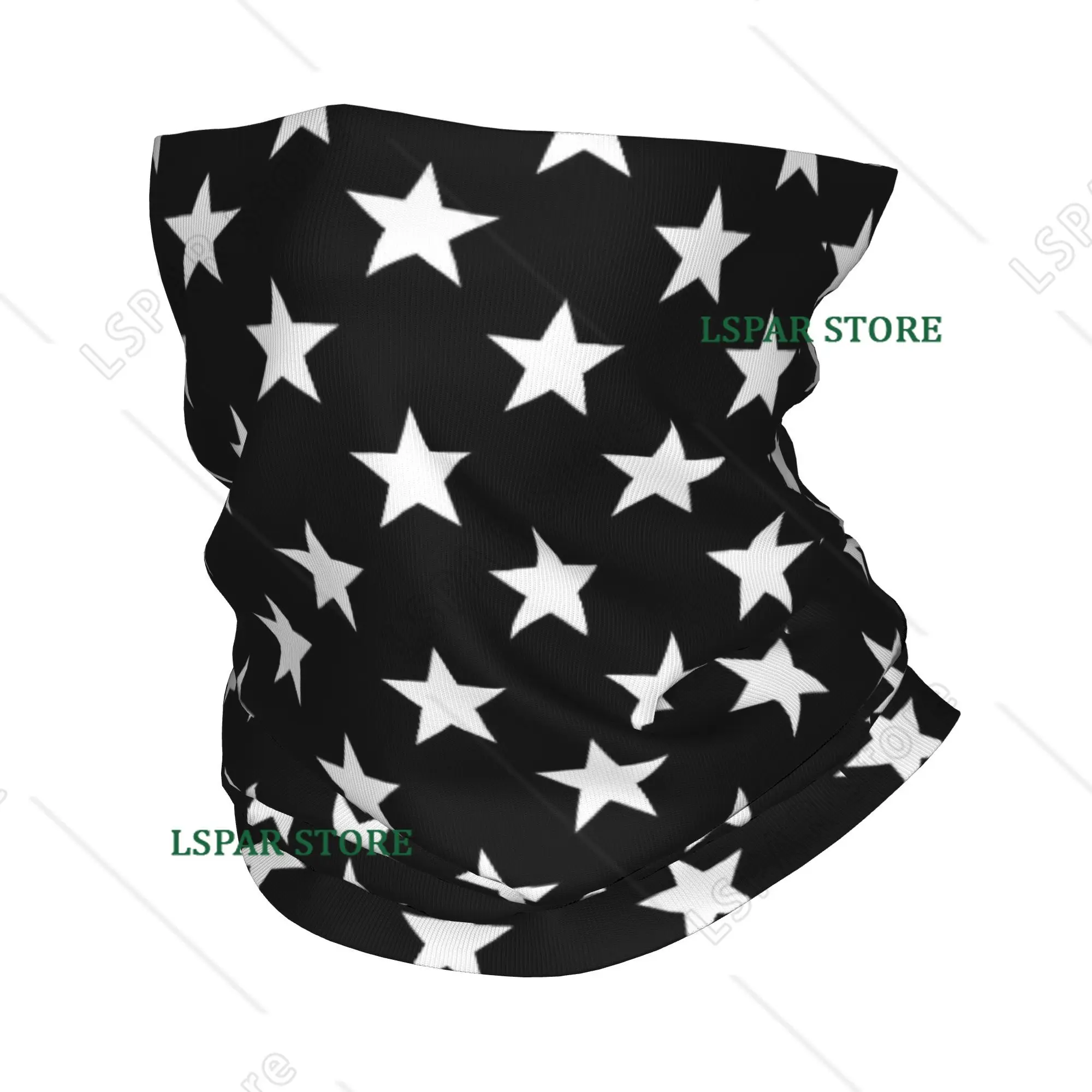 

Black and White Star Scarves Neck Covers Men's and Women's Winter Hiking and Skiing Scarves Head Covers Motorcycle Riding Masks