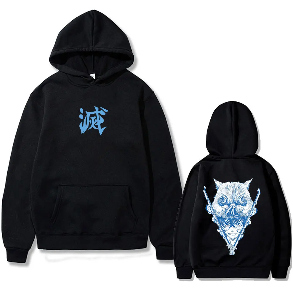 

Anime Demon Slayer Hashibira Inosuke Graphic Hoodie Men Women Casual Vintage Oversized Streetwear Unisex Fleece Cotton Hoodies