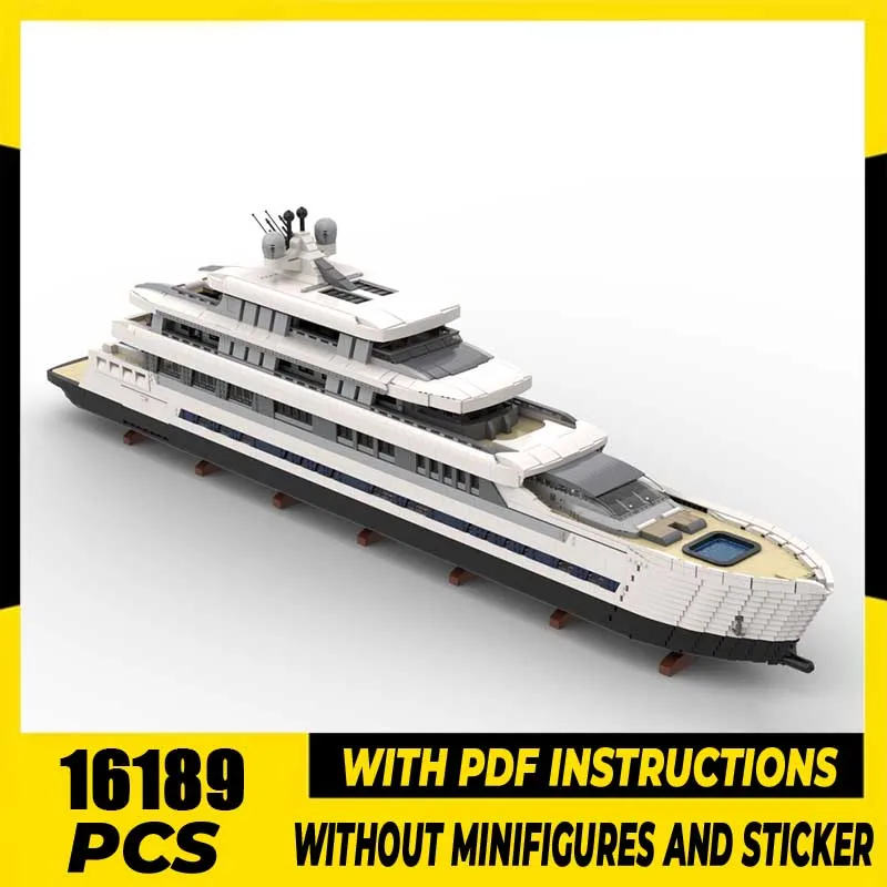 

Moc Building Blocks Большая роскошная яхта-БЕЛАЯ версия Модель Технология Кирпичи Корабль Лодка Модель DIY Сборка Праздничные игрушки Подарки