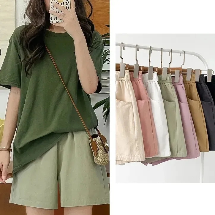 

Women's new pure cotton summer thin shorts wear versatile sports small wide-leg overalls casual fashion shorts