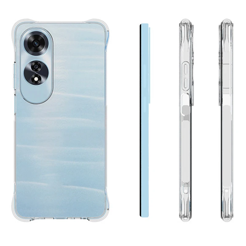 Shockproof Case for Oppo A60 4G CPH2631 Clear Airbag Silicone TPU Back Cover Soft Phone Case for Oppo A60 OppoA60 4G CPH2631